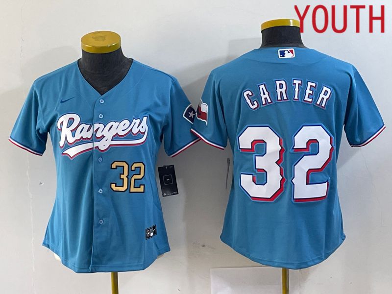 Youth Texas Rangers #32 Carter Blue Game Nike 2024 MLB Jersey style 2